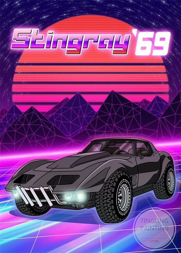 Customz Central Corvette Car Sci-Fi Metal Posters