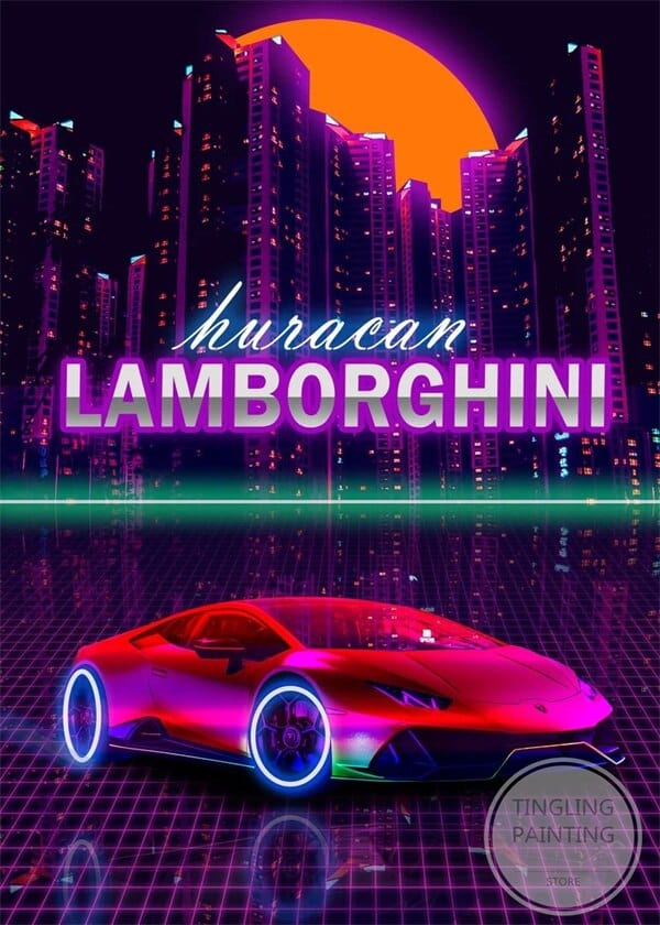 Customz Central Lambo Car Sci-Fi Metal Posters