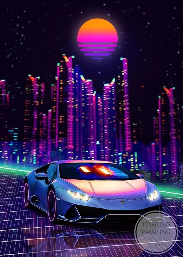 Customz Central Lambo Front 2 Car Sci-Fi Metal Posters