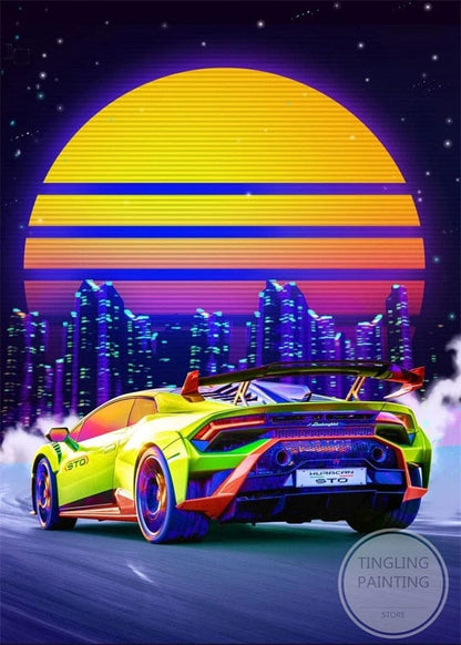 Customz Central Lambo Rear Car Sci-Fi Metal Posters