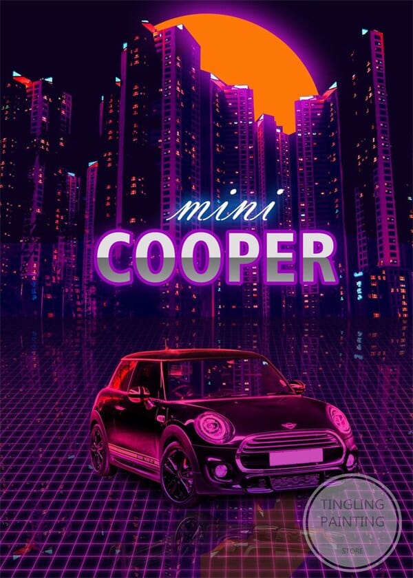 Customz Central Mini Cooper Car Sci-Fi Metal Posters