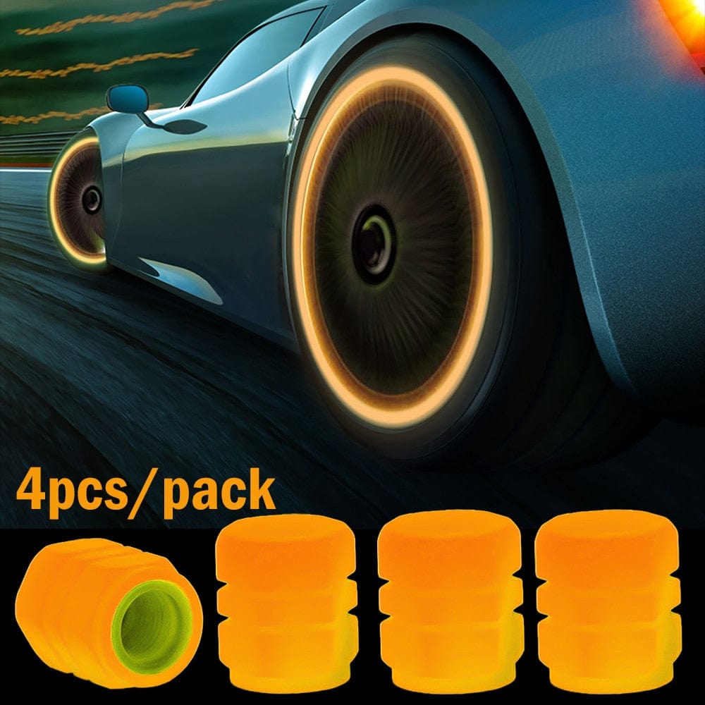 Customz Central 4pcs (Orange) Luminous Valve Caps