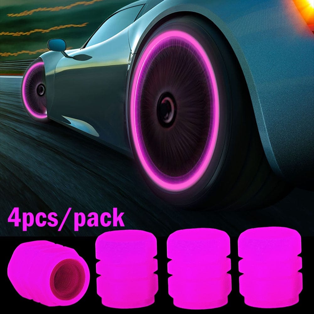 Customz Central 4pcs (Pink) Luminous Valve Caps