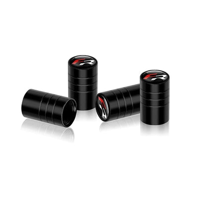 Customz Central 0 Black 1 Metal FR Emblem Valve Stem Caps