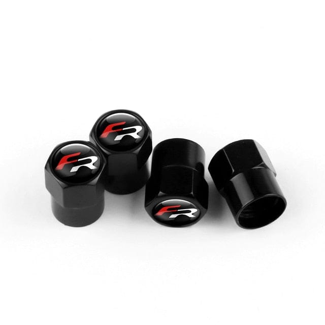 Customz Central 0 Black Metal FR Emblem Valve Stem Caps