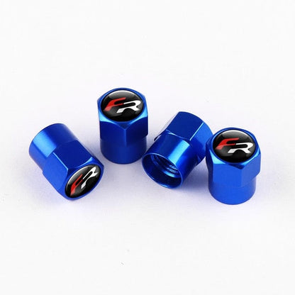 Customz Central 0 Blue Metal FR Emblem Valve Stem Caps