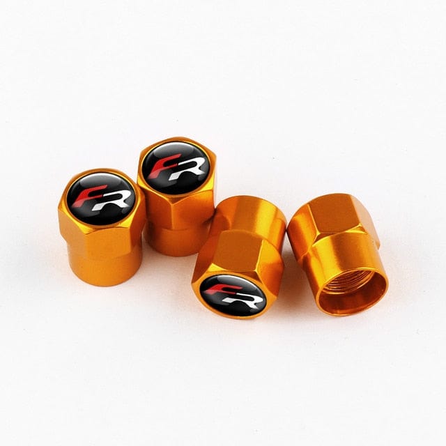 Customz Central 0 Gold Metal FR Emblem Valve Stem Caps