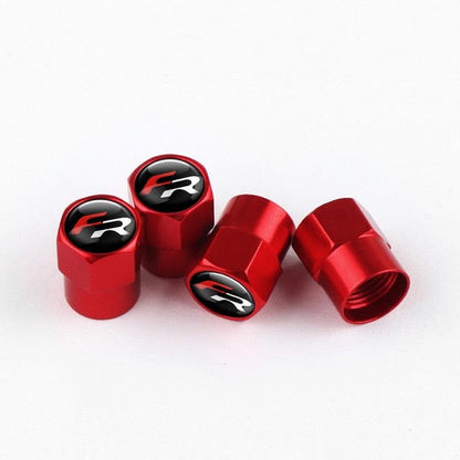 Customz Central 0 Red Metal FR Emblem Valve Stem Caps