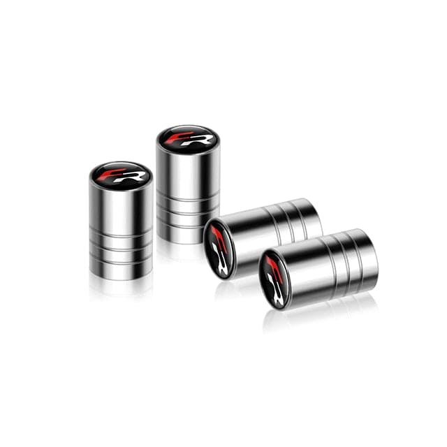 Customz Central 0 Silver 1 Metal FR Emblem Valve Stem Caps