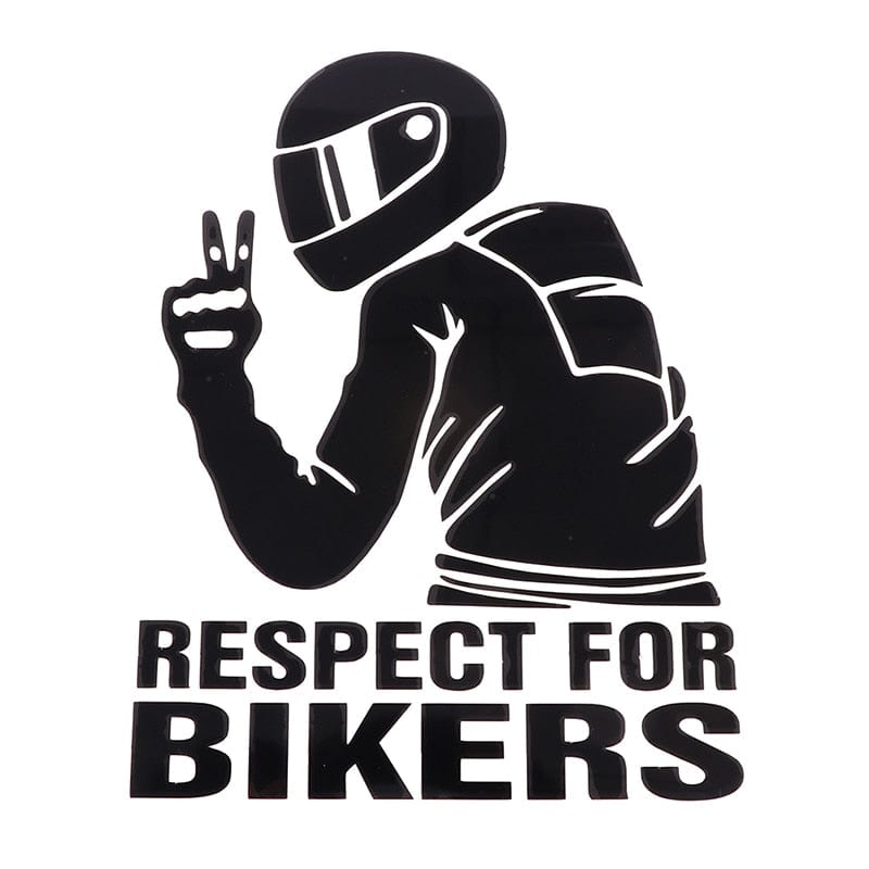 Customz Central Black Respect For Bikers Sticker