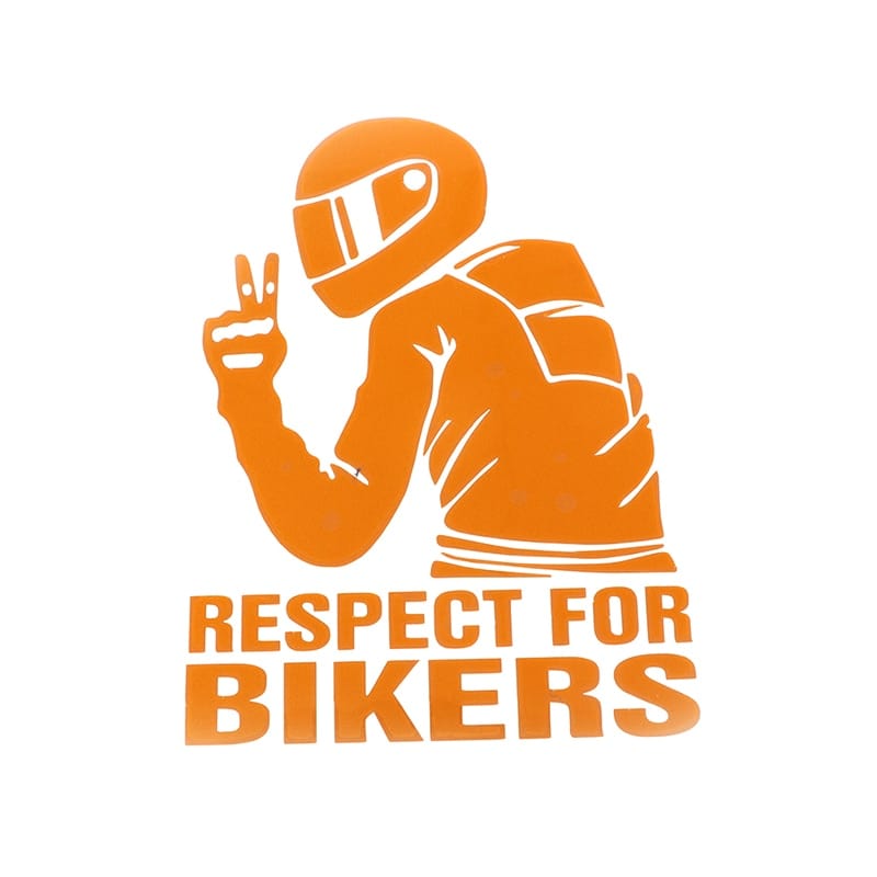 Customz Central Orange Respect For Bikers Sticker