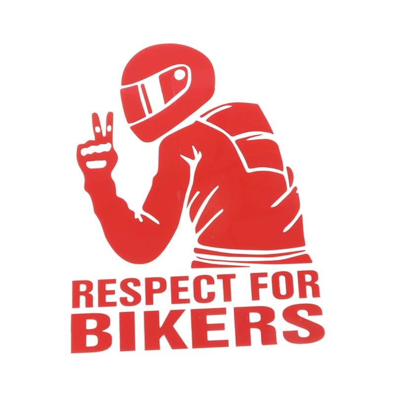 Customz Central Red Respect For Bikers Sticker