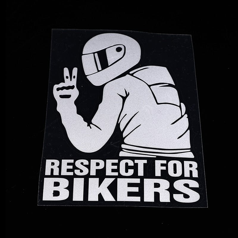 Customz Central White Respect For Bikers Sticker